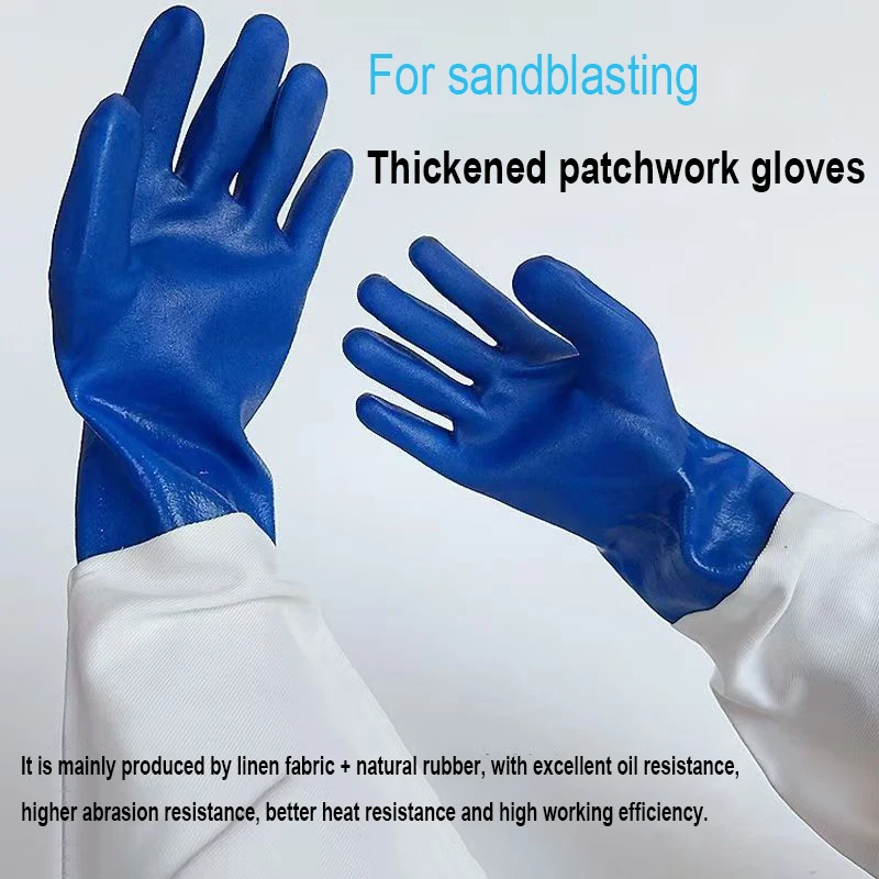 HOLDWIN Industrial gloves canvas sandblaster gloves sandblasting machine parts Blasting gloves 65cm