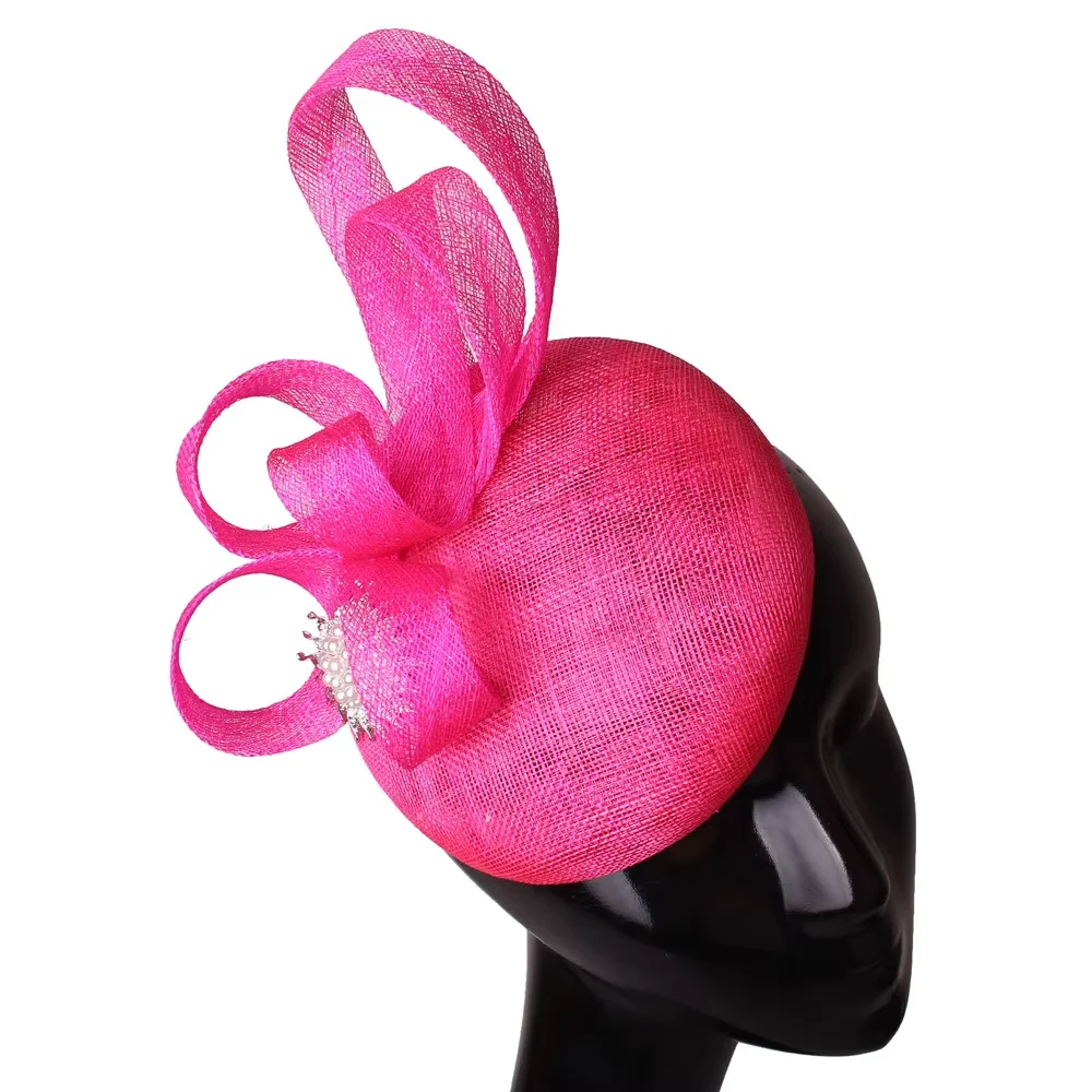 

High Quality Sinamay Women's Fascinator Hat Headband Bow with Hair Clip Wedding And Party Bridal Headpiece Stylish Accessory