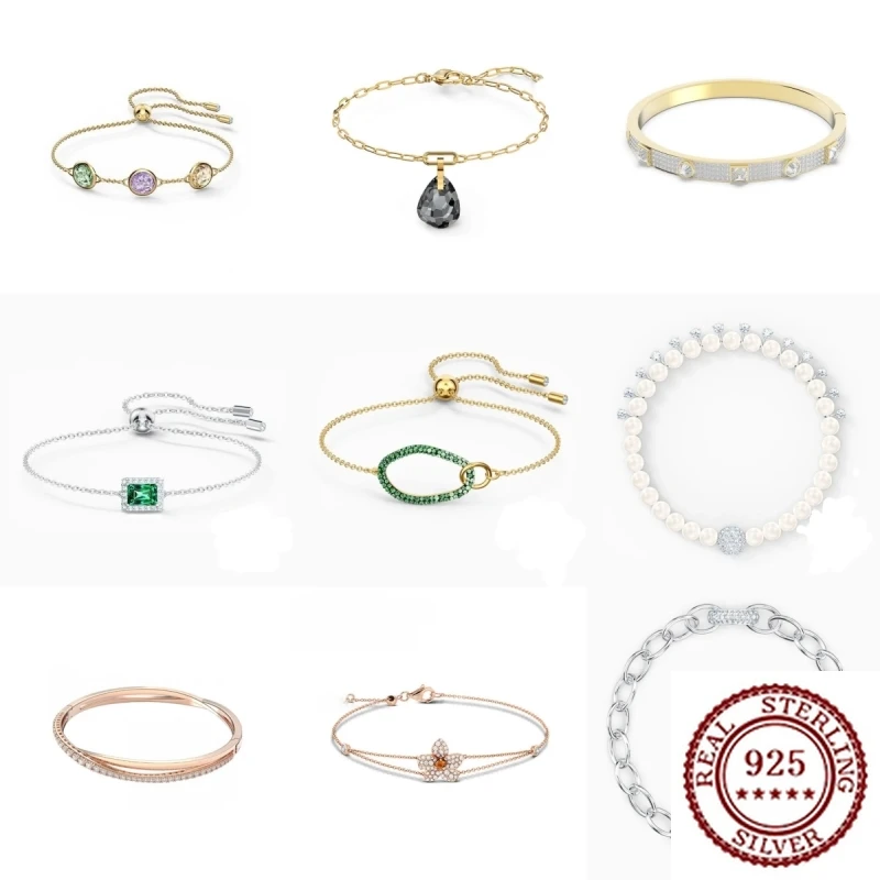 

Браслет из стерлингового серебра 925 пробы с шестиугольными кристаллами, 2021, современные геометрические изысканные ювелирные изделия