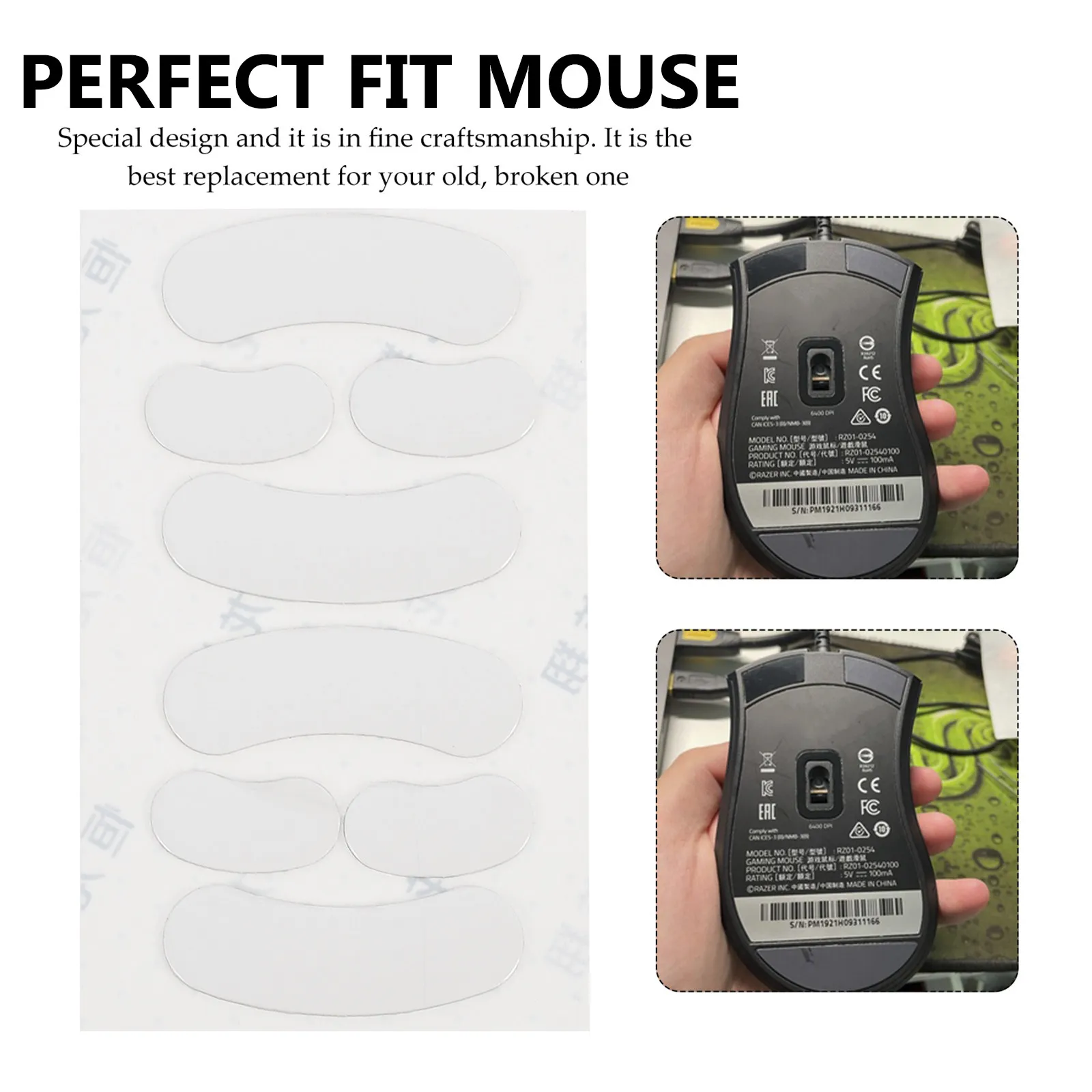 2Sets Mouse Foot Sticker Silicone Replacement for Rival 300 High Wear Resistance Mouse Skates Improve Accuracy Reduce Wrist