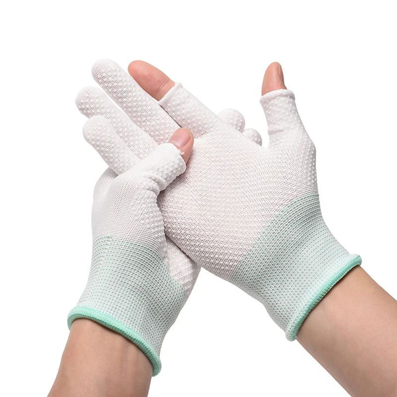 Guantes de ciclismo antideslizantes con pegamento para hombre, guantes finos de dos dedos para pantalla táctil, para exteriores, 1 par