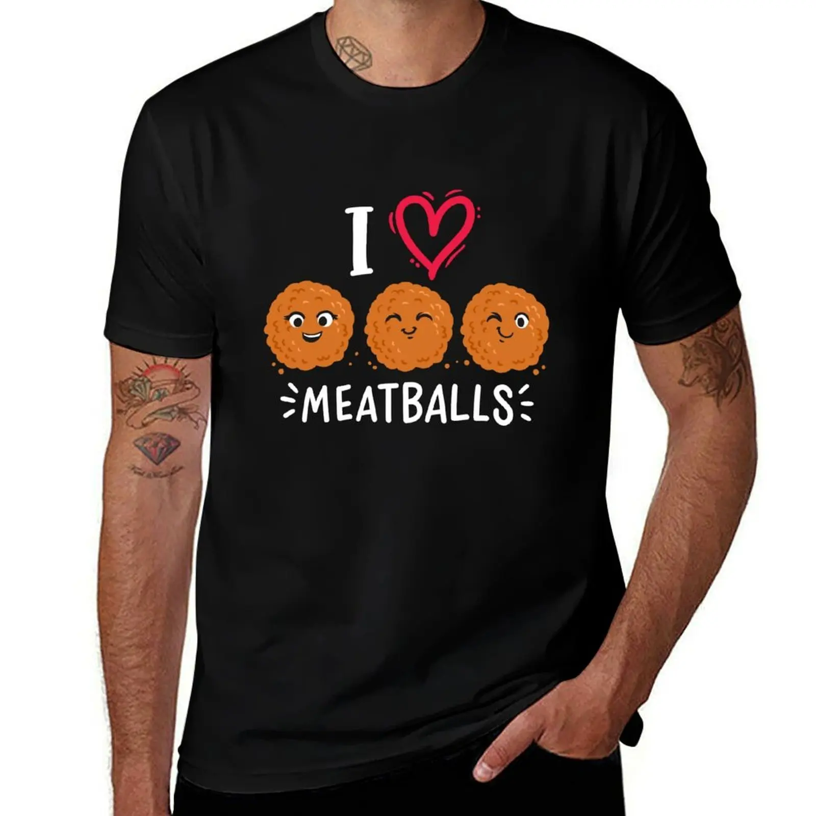Meatballs Meatball Lover Kawaii T-Shirt Basic Short Sleeve for Men T-Shirt