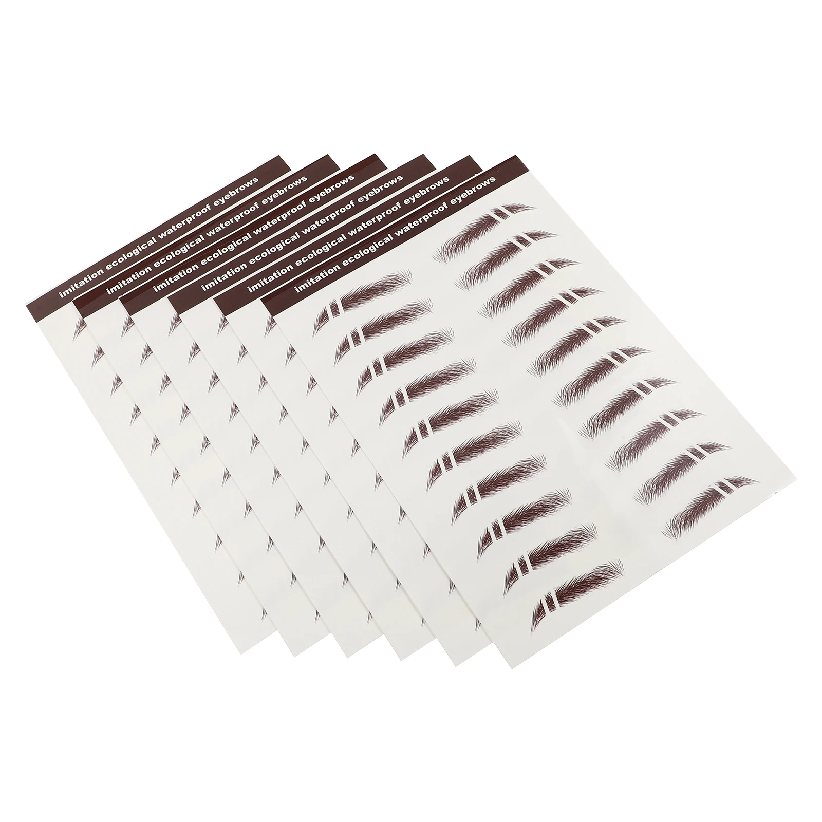 

6pcs Hair-Like Eyebrow Stickers 3D False Eyebrows Imitation Fake Brows For Sparse No Brows Makeup Lovers Cosmetics