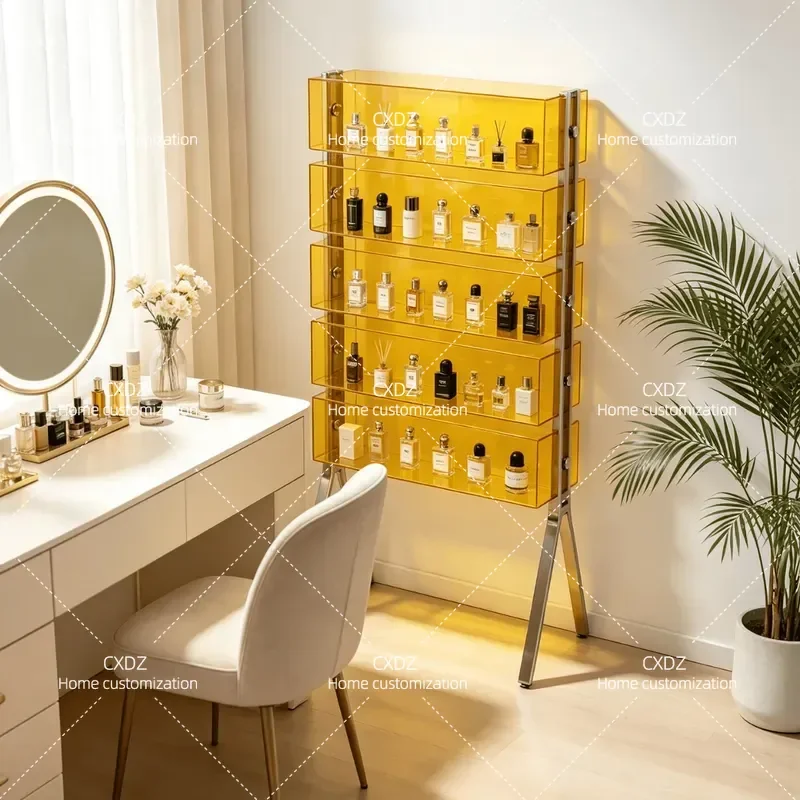 Acrylic Multi-layer Floor Display Rack for Figures Cups and Cosmetics Storage Cabinet Household Organizer Shelf