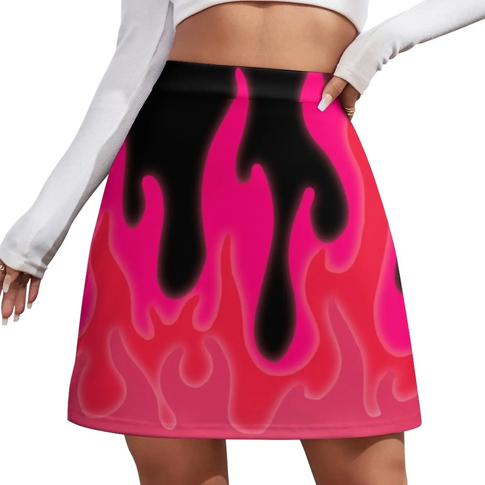 

Flames in Reddish Pink! Mini Skirt korean ladies summer Women's clothing luxury women's skirt outfit korean style Mini Skirt