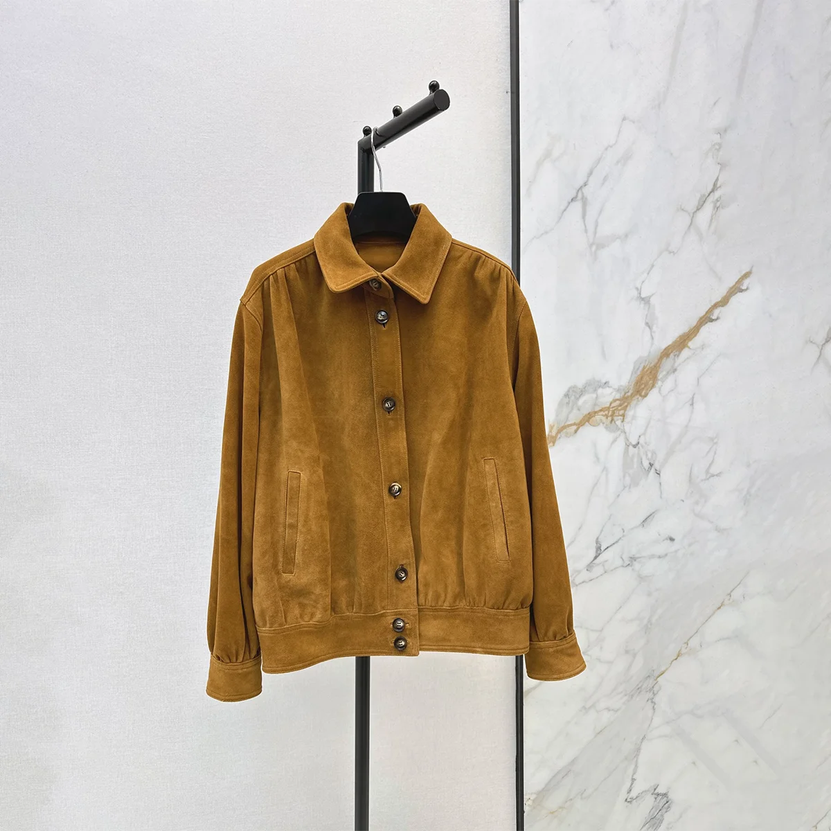 2026 high-quality women's back pleated elastic hem workwear jacket--2693032