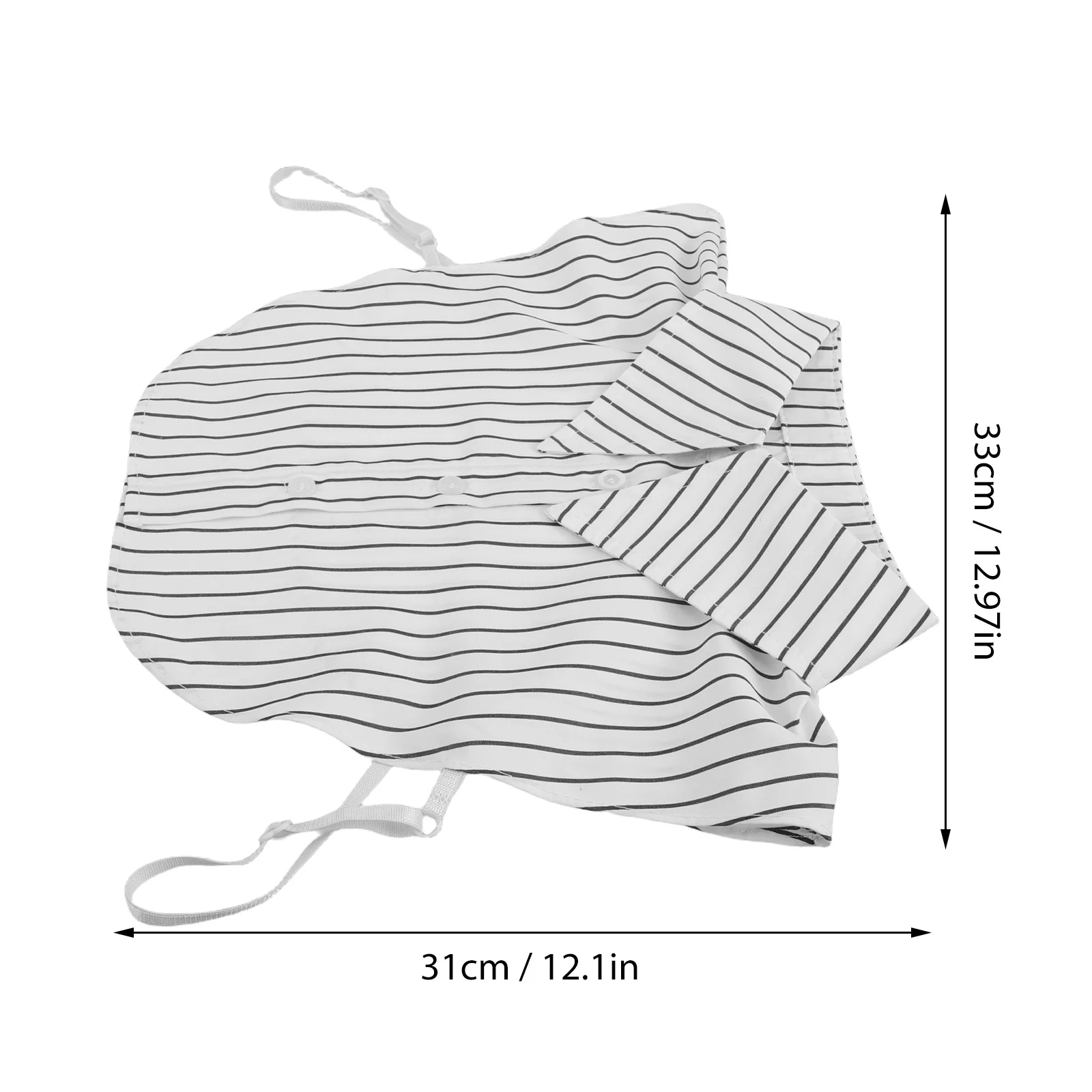 Black White Striped Fake Collar For Women Men Detachable Dickey Half Blouse Ruffled Collar Insert Fashion Wear