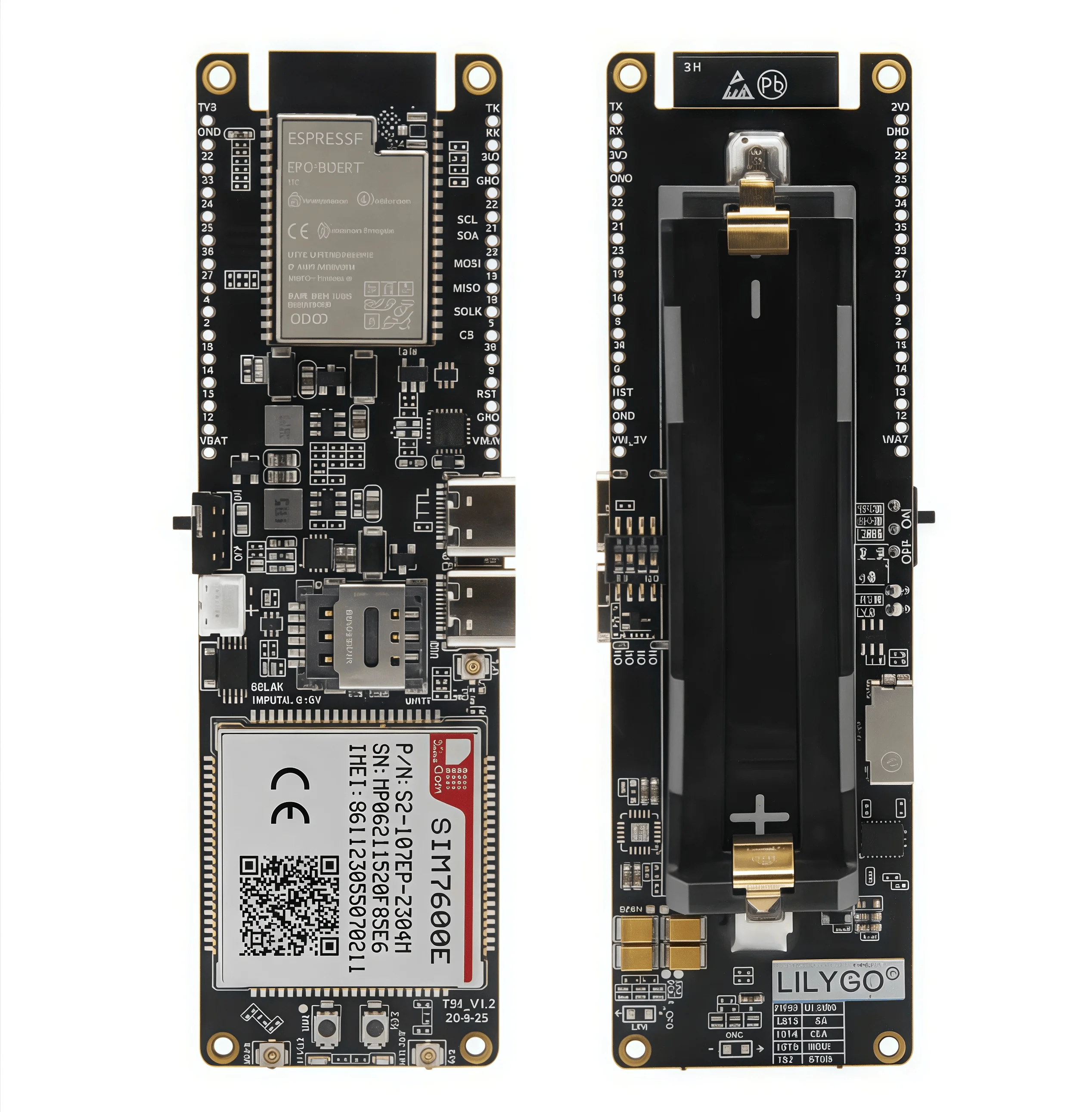 LILYGO® TTGO T-SIM7600E-L1C 4G LTE CAT4 USB Dongle Module ESP32 Chip WiFi Bluetooth 18650 Battery Holder Solar Charge Board