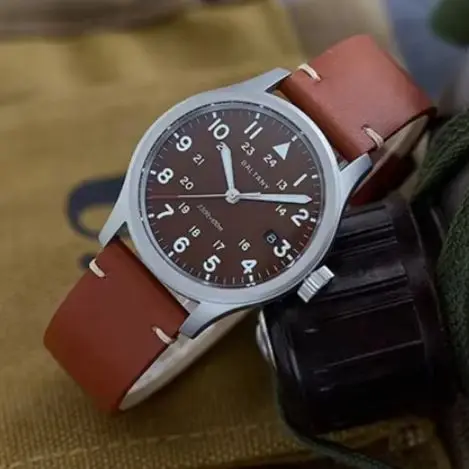 Baltany Men Quartz Watch Pilot 36mm Wristwatch Sapphire Mirror BGW-9 Luminous Sport 10ATM Waterproof Ronda 715Li Mov