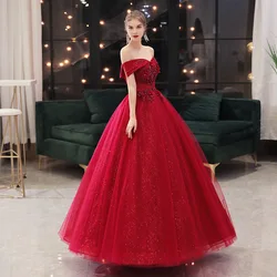 DSP Elegant A Line Tulle Quinceanera Dress for 15 Year Old Girl's Off Shoulder Formal Dress Prom Party Gown