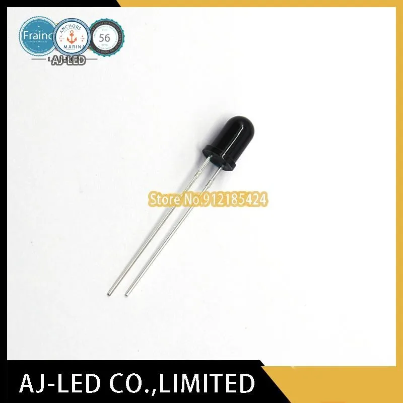 

50pcs/lot PT333-3B infrared receiver tube photosensitive diode wavelength 940nm Taiwan Everlight 5mm black F5 plug-in