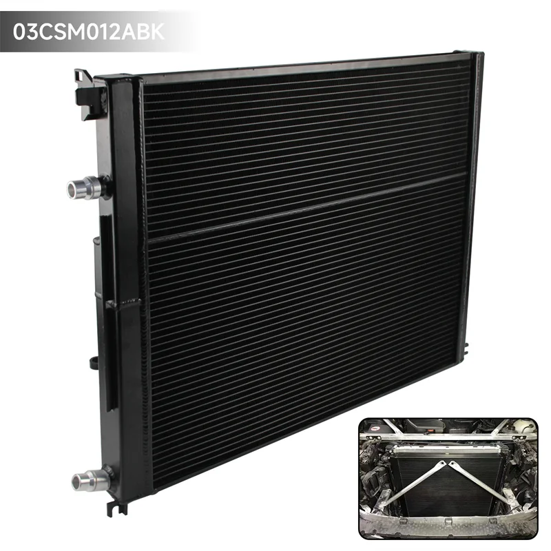 Aluminum Black Tube & Fin Water Radiator Front Mount Sports Enlarged For BMW S58 X3M X4M F97 F98 X3/X4 G01 G02 2020+