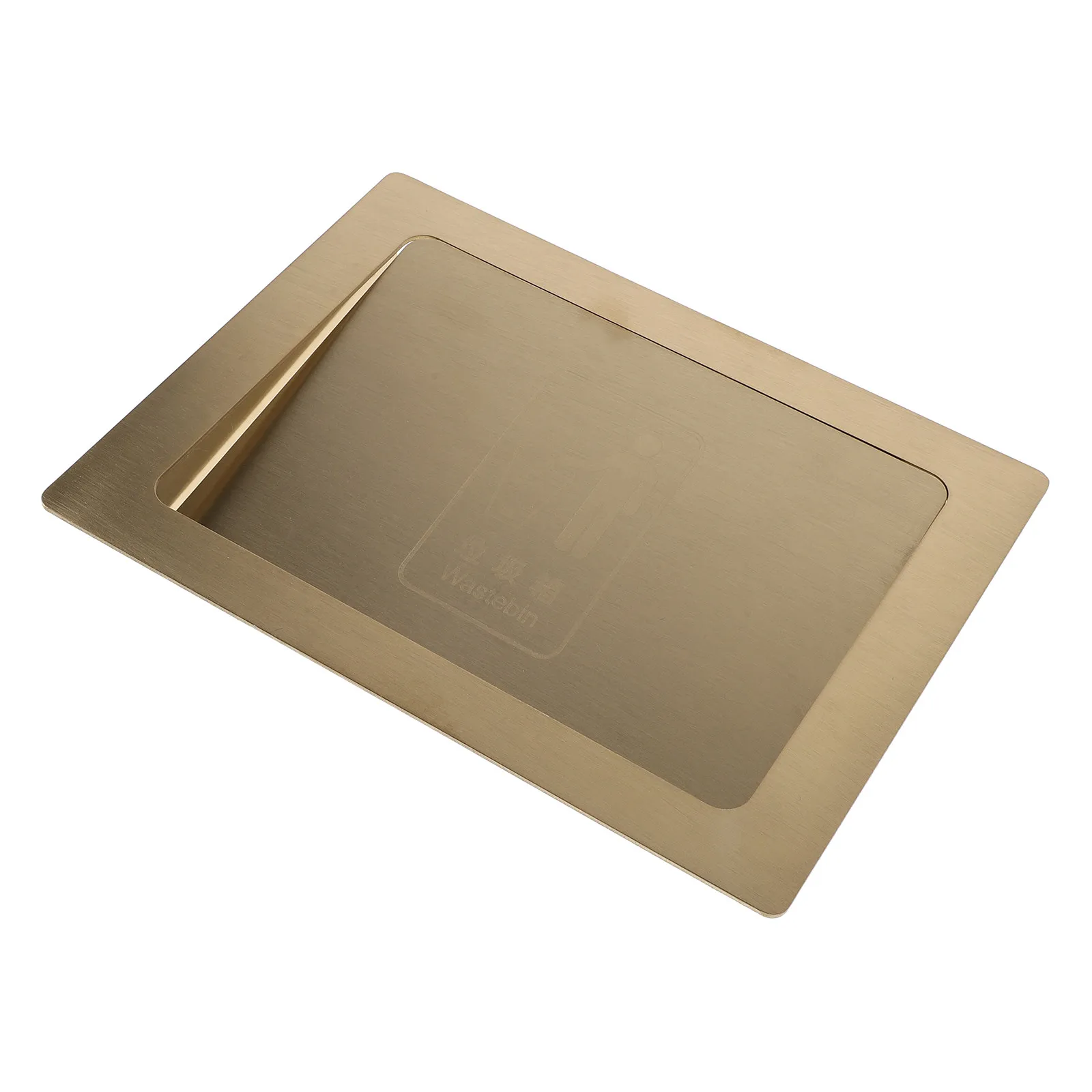 

Embedded Trash Bin Lid 9.24x6.76x1.18 Inch Stainless Steel Side Opening Garbage Chute Cover for Kitchen Cabinet Pantry