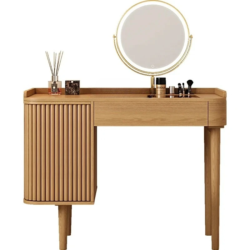 solid wood dresser bedroom modern simple small apartment desk dressing table integrated high-end storage cabinet