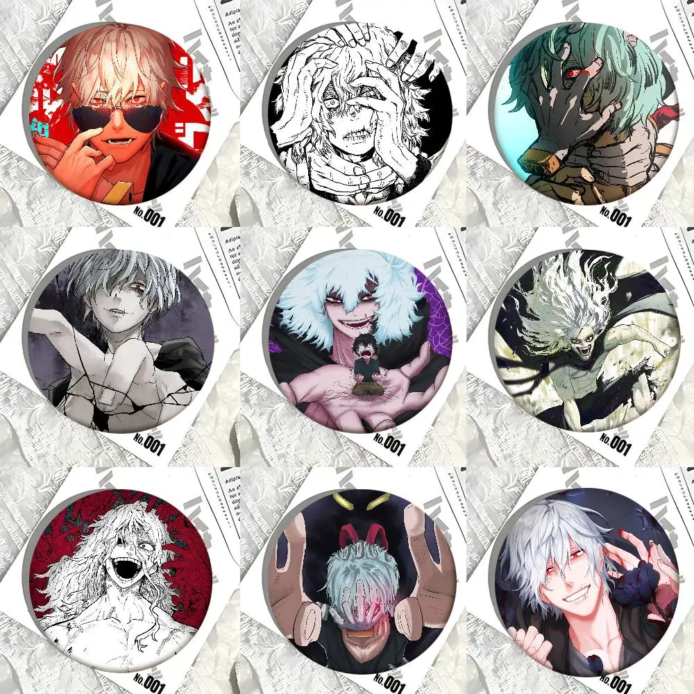 Anime Charakter Tomura Shigaraki Abzeichen Runde Abzeichen Weißblech Münze Brosche Kleidung Rucksack Zubehör Anstecknadel