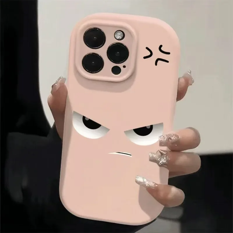 Funny Emoji Phone Case Suitable For IPhone 16 Pro Plus 15 14 13 12 11 Max Pro Soft Glue IPhone XR XS Max Cool Color Phone Cover