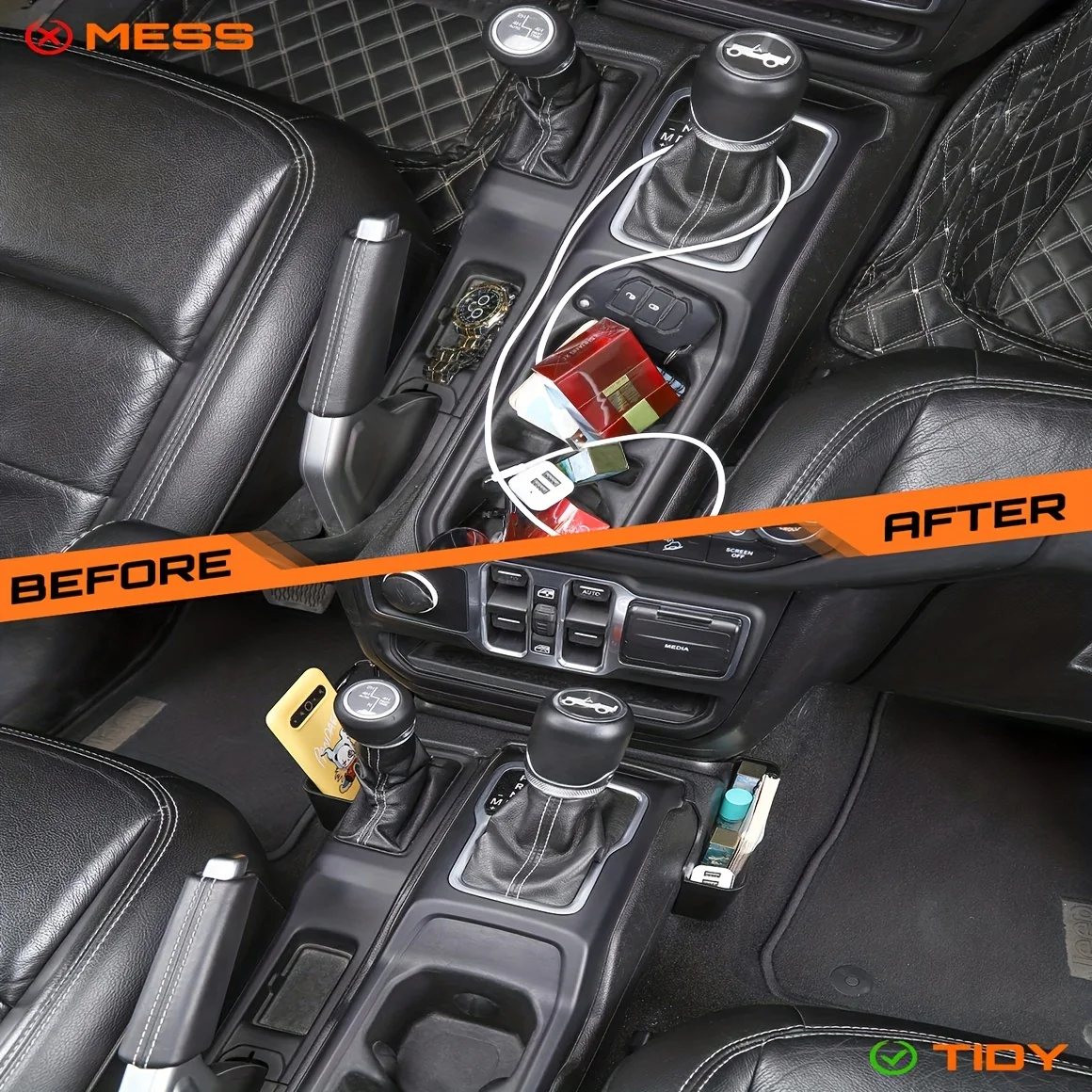 

Car Gear Shift Gap Storage Tray Organizer Holder For Jeep Wrangler JL JLU 2018 2019 2020 2021