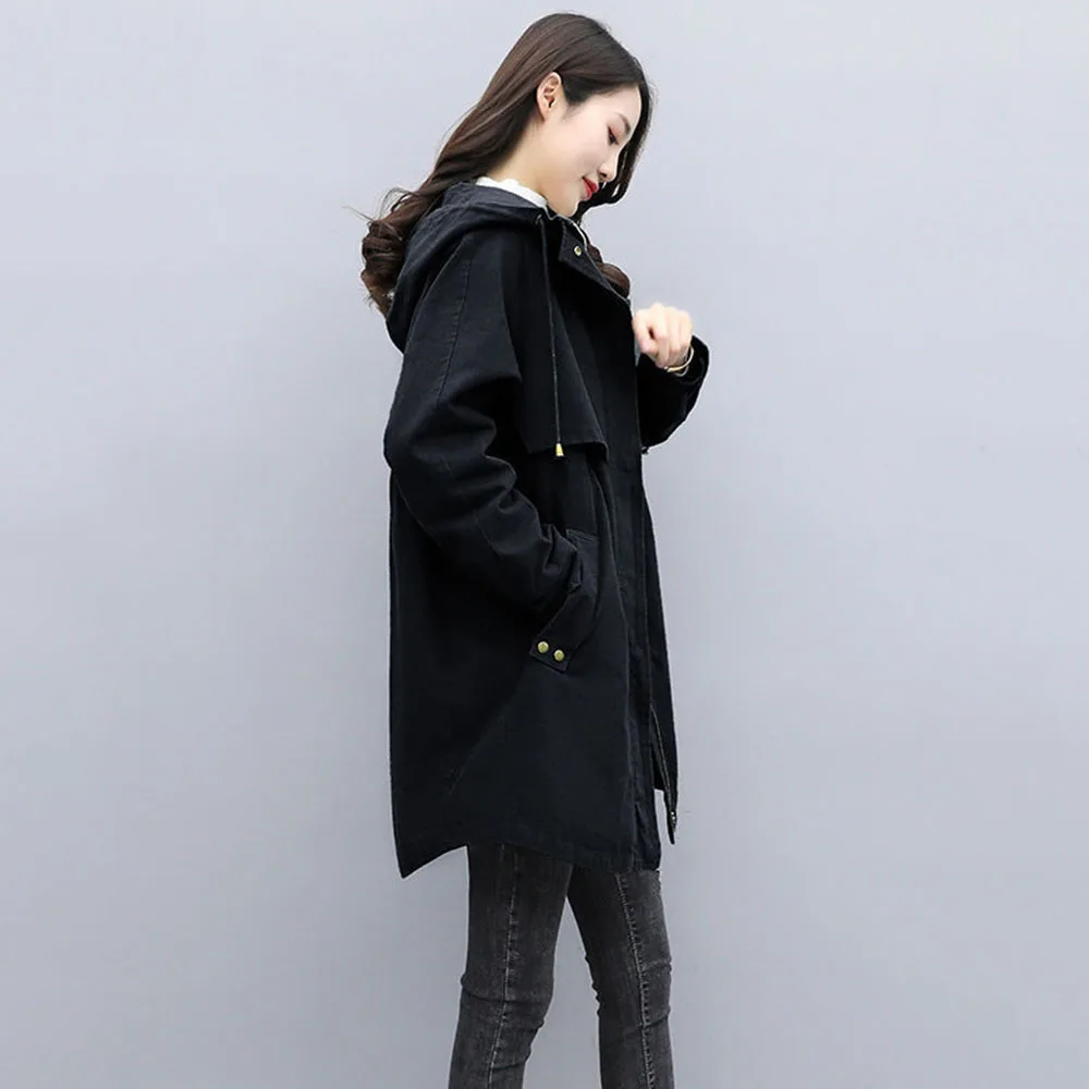 Temperament In The Long Hooded Waist Windproof School To Overcome Women's 20244 Winter Fashion Warm Loose Cotton-Padded Clothes.