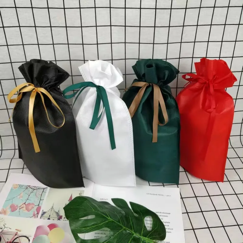 10Pcs/lot Non-woven Fabric Gift Bags Packing Jewelry Drawstring Pouch Cosmetic Wedding Home Candy Wrappling Reusable Sachet Bag