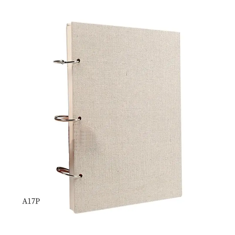 

AP-Retro Spiral Sketchbook Linen Hardcover 120 Pages 160GSM Thick Refillable Loose Leaf Notebook(16K)