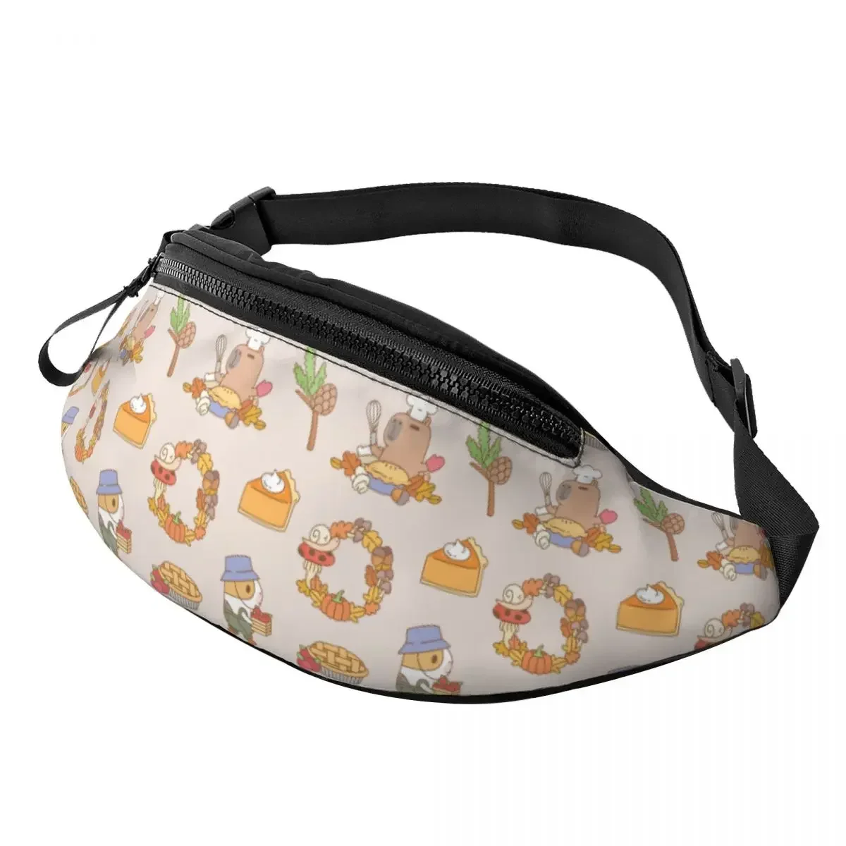 Fashion Cartoon Capybara Fanny Pack Men Women Crossbody Waist Bag for Travel Cycling Phone Money Pouch