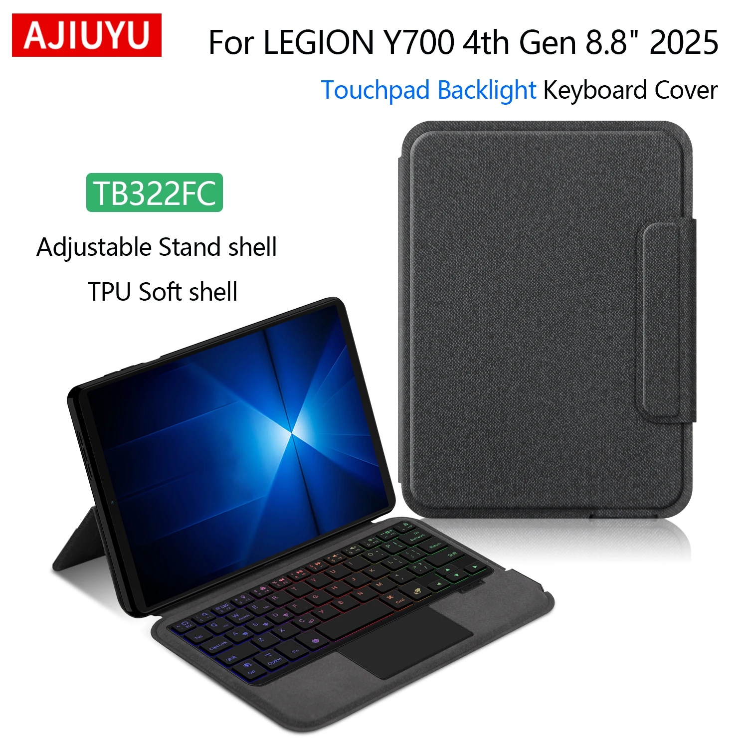 

Magic Backlight Keyboard For Lenovo LEGION Y700 4th Gen 8.8 inch 2025 TB322FC Touch TrackPad Smart Keyboard Protective Case