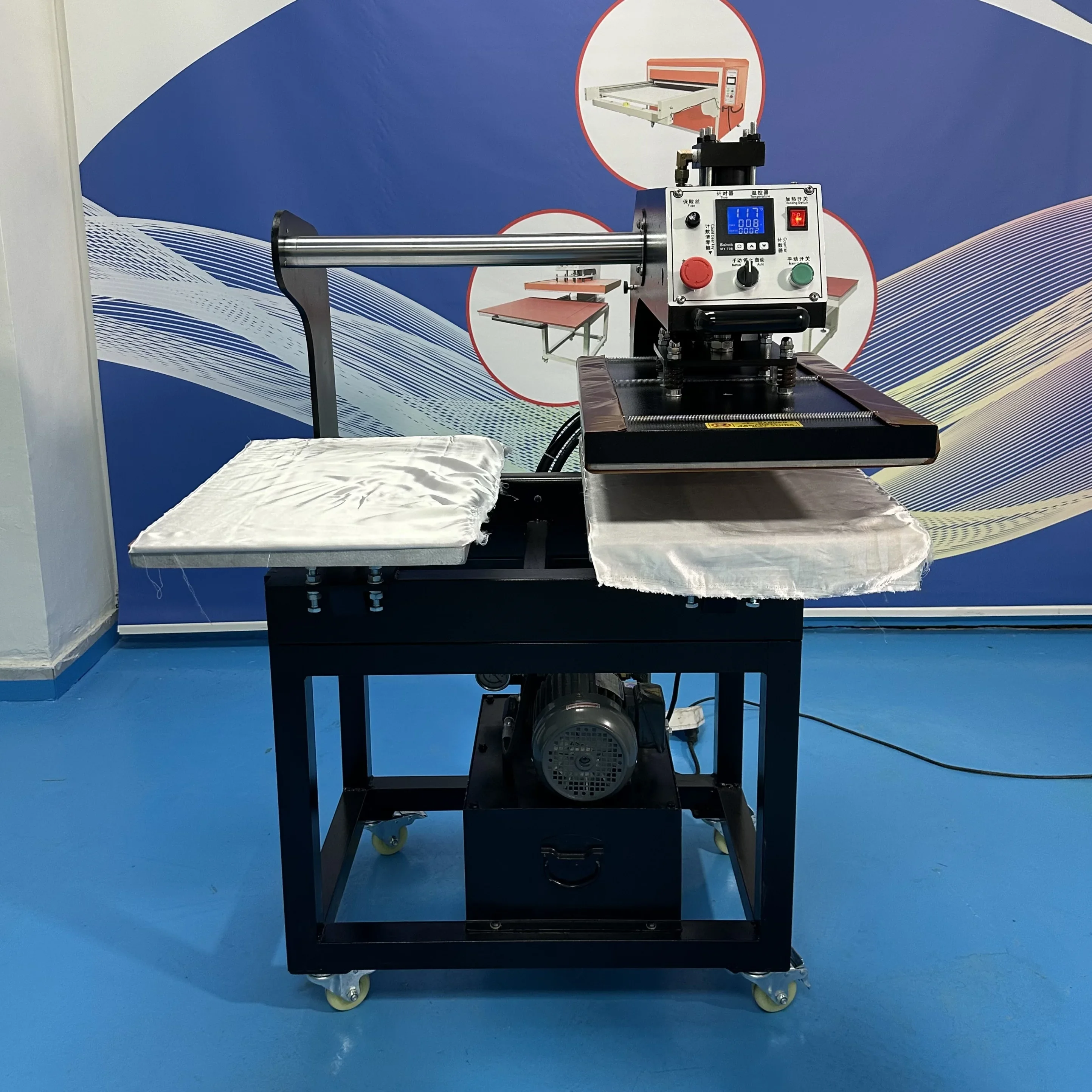 40x60cm Dual Station Hydraulic Semi-Automatic New Heat Press Machine 220V Industrial Garment DTF