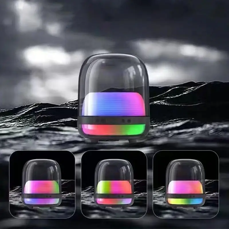 ลําโพงไร้สายสําหรับลําโพงไร้สายภายในบ้านพร้อมลําโพงไฟ LED เครื่องเล่นเพลงลําโพงซับวูฟเฟอร์เพลงความละเอียดสูง