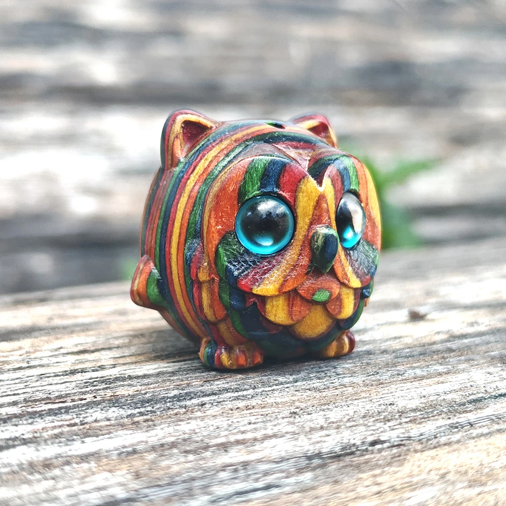 Wooden Owl Ornament, Hand-Carved, Animal Style, Suitable for Creative Desktop Decorations, Christmas Gifts, Home Decor, Fireplace, Living Room, Office, Birthday Gifts, New Year Gifts
