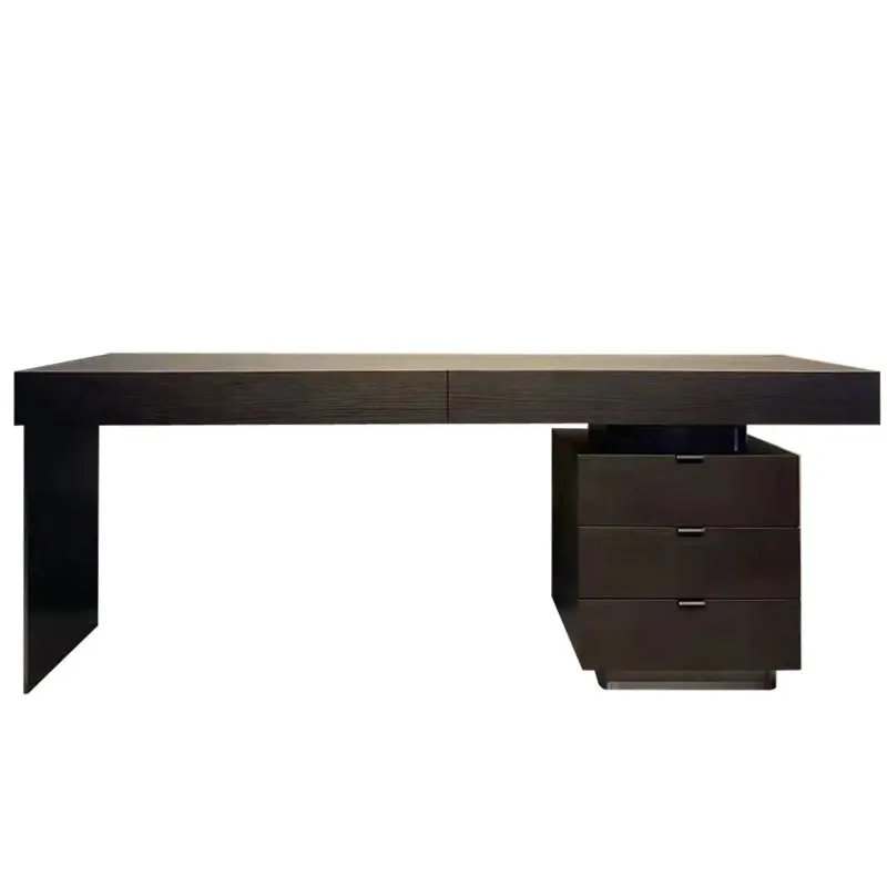

Light luxury solid wood desk with drawers Home bedroom Study writing desk