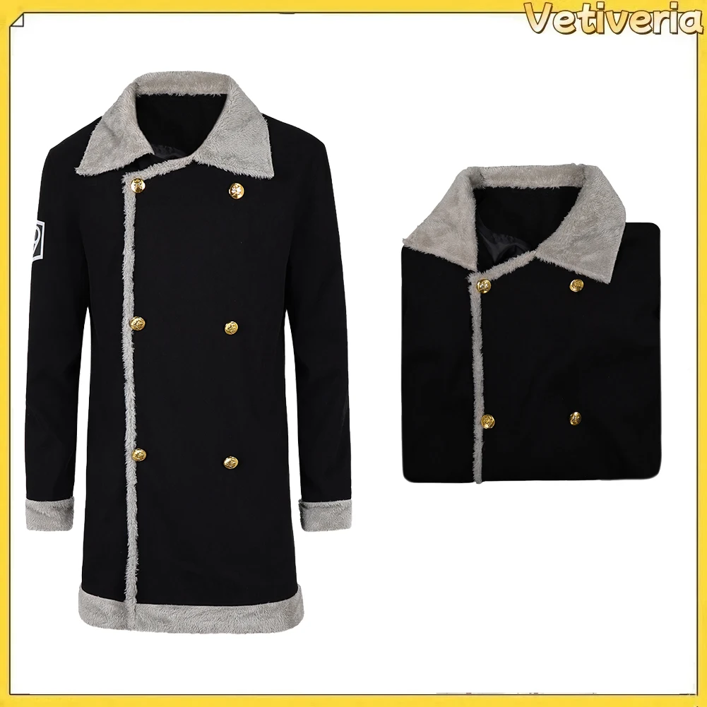 

Мужской черный плащ Санджи для косплея, костюм для вечеринки, карнавала, Хэллоуина, пиратский наряд, верхняя одежда для мужчин