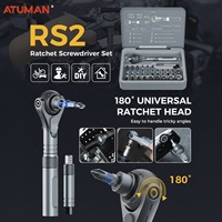 ATuMan RS2 40-in-1 Screwdriver Set, Magnetic Multi Ratchet Screwdriver Set 1/4 with 45 Teeth for Gadgets/Homes/Machines