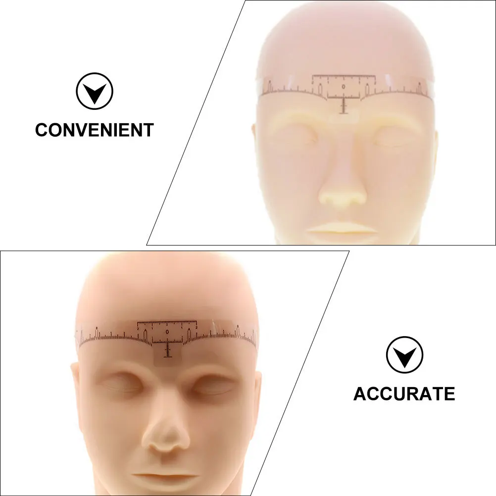 

130 Pcs Brow Measure Tool Adhesive Ruler Eyebrow Guide Transparent Stickers Stencil