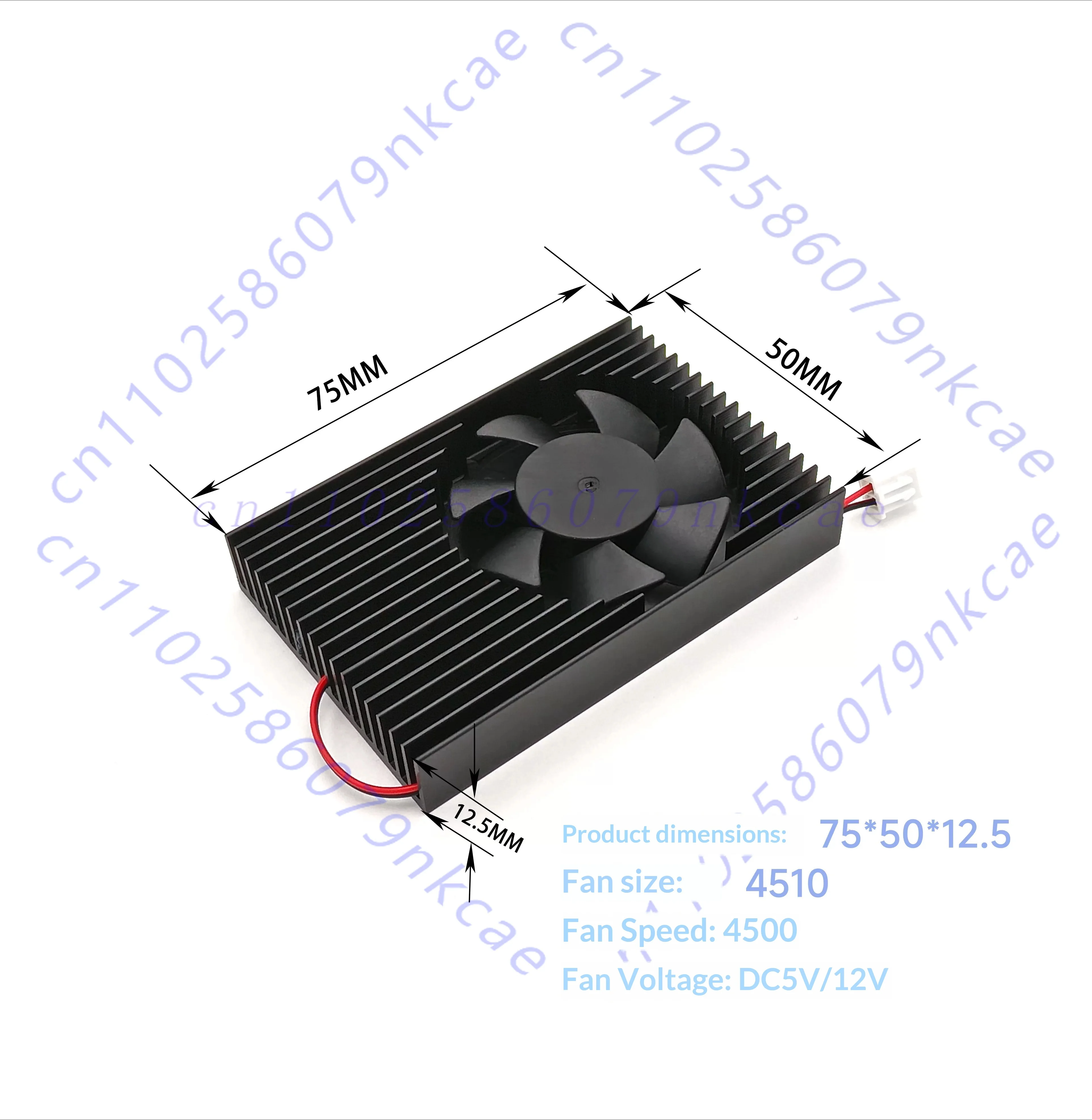 Graphics card/industrial control main board radiator shape 75 * 50 * 12.5