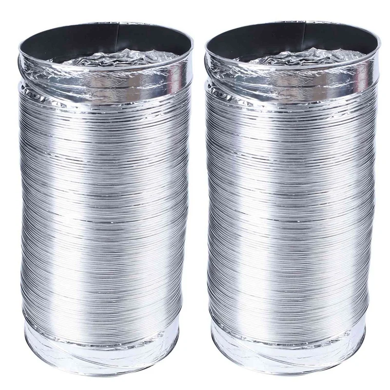 2X 3 Meter Length 100Mm/4 Inch Fresh Air System Flexible Aluminum Exhaust Duct Pipe Air Ventilation Pipe Hose