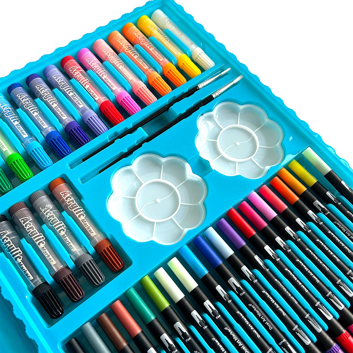 158 - مجموعة فنية للأطفال باللون الأزرق مع حامل - تتضمن كتاب رسم ونسخ رسم، مثالية للفنانين الصغار