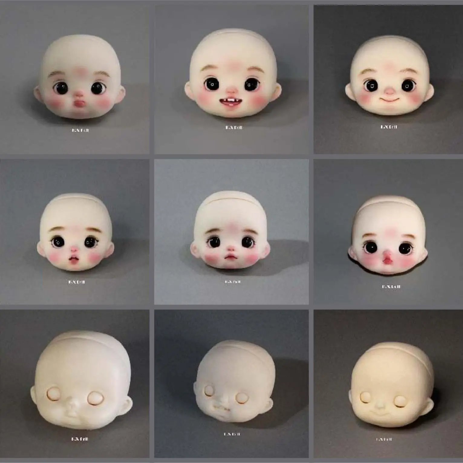 OB11 doll with movable eyes, no makeup, bare head with makeup resin head, non clay BJD12 points doll accessories