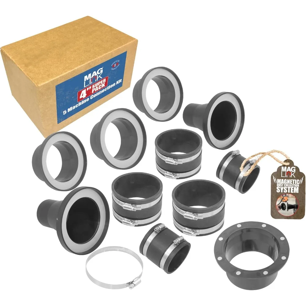 

Magnetic Dust Collector Hose Fittings Kit 4 Inch 5 Machine Connection Dust Hose Adapters