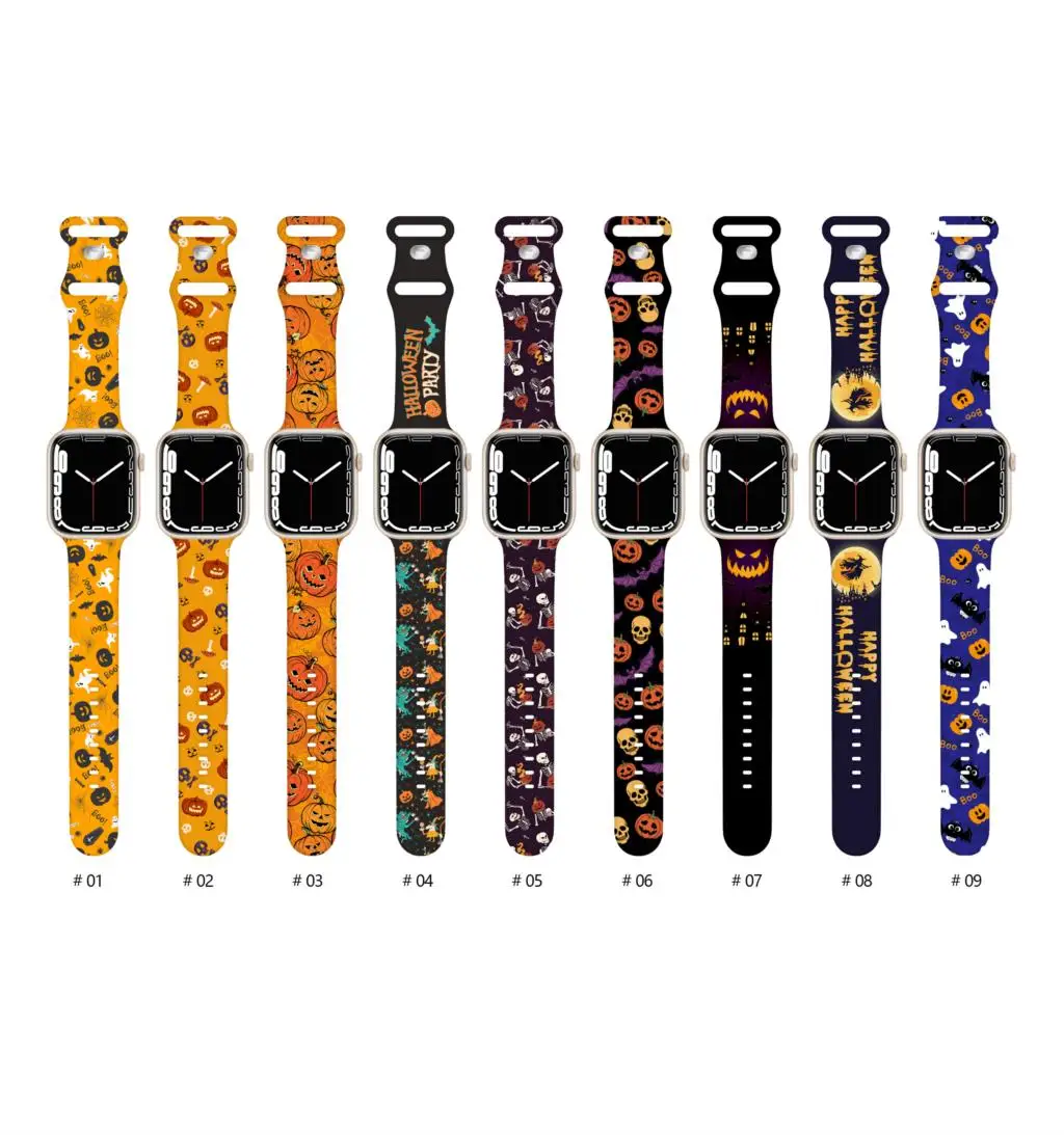 Halloween Strap For Apple Watch Band 40mm 40mm 45mm 49mm 41mm 38mm 42mm silicone bracelet iwatch series 9 8 7 se 3 5 4 6 ultra 2 image 6