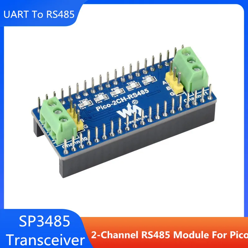 

2-Channel RS485 Expansion Module HAT Breakout Shield for Raspberry Pi Pico SP3485 Transceiver UART To RS485Board Accessories