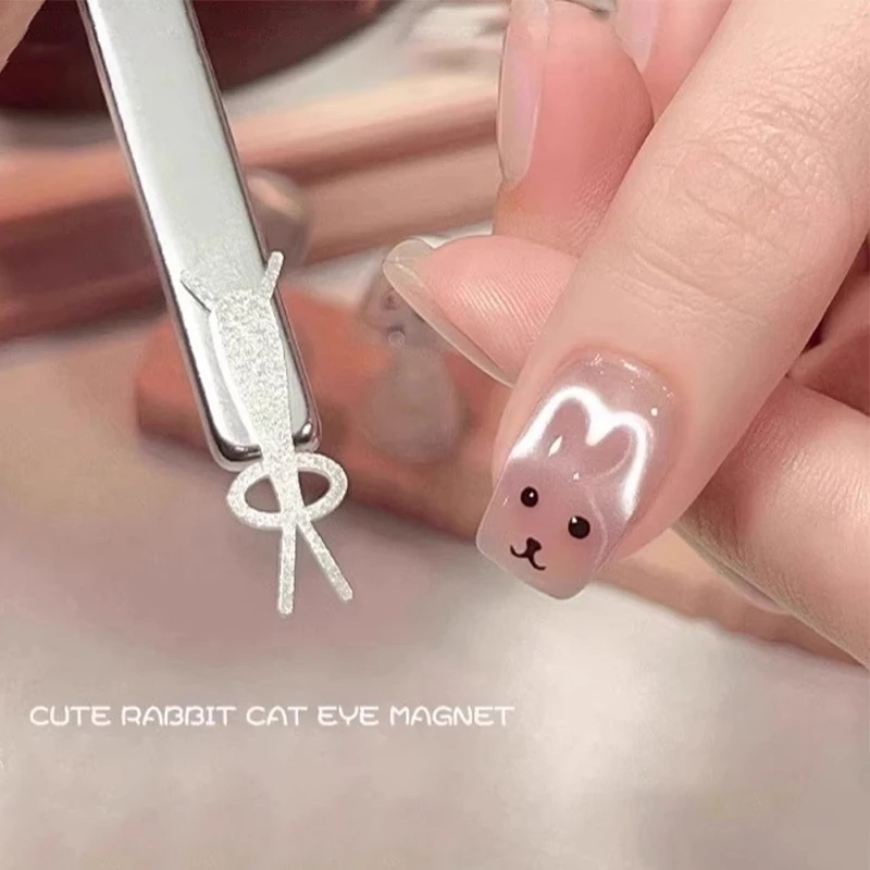 Ensemble de bâtons magnétiques œil de chat, petite pièce en fer, bâton magnétique pour créer un motif de lapin, effets de vernis magnétique, outils d'art des ongles, 1/2 pièces