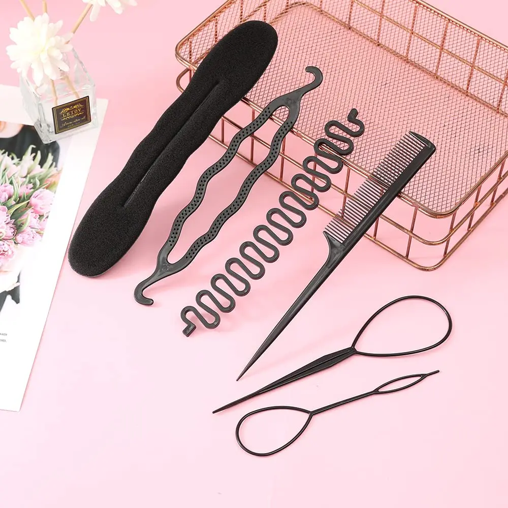 6-piece set of women's hair curlers hair needles sponges lazy tools hair editing tools hair styling tools