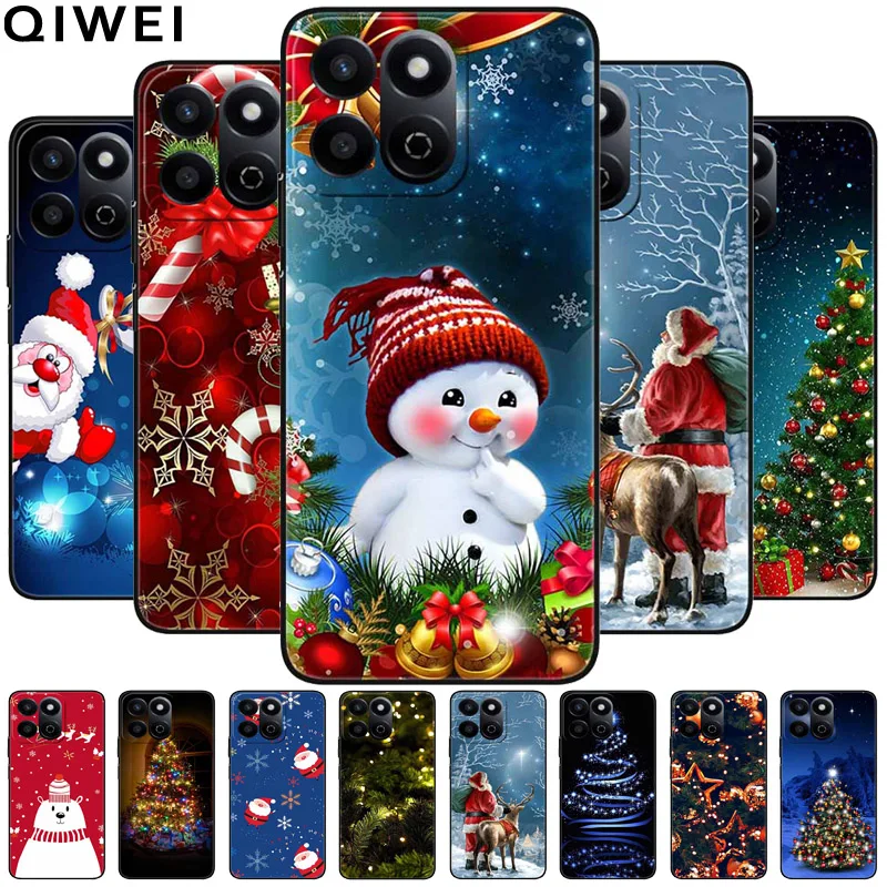 For Honor X7c 2024 Case New Year Christmas Soft Silicon Phone Cover for Honor X7c 4G 5G Back Cases HonorX7c X 7C ALT-NX1 ALT-NX2