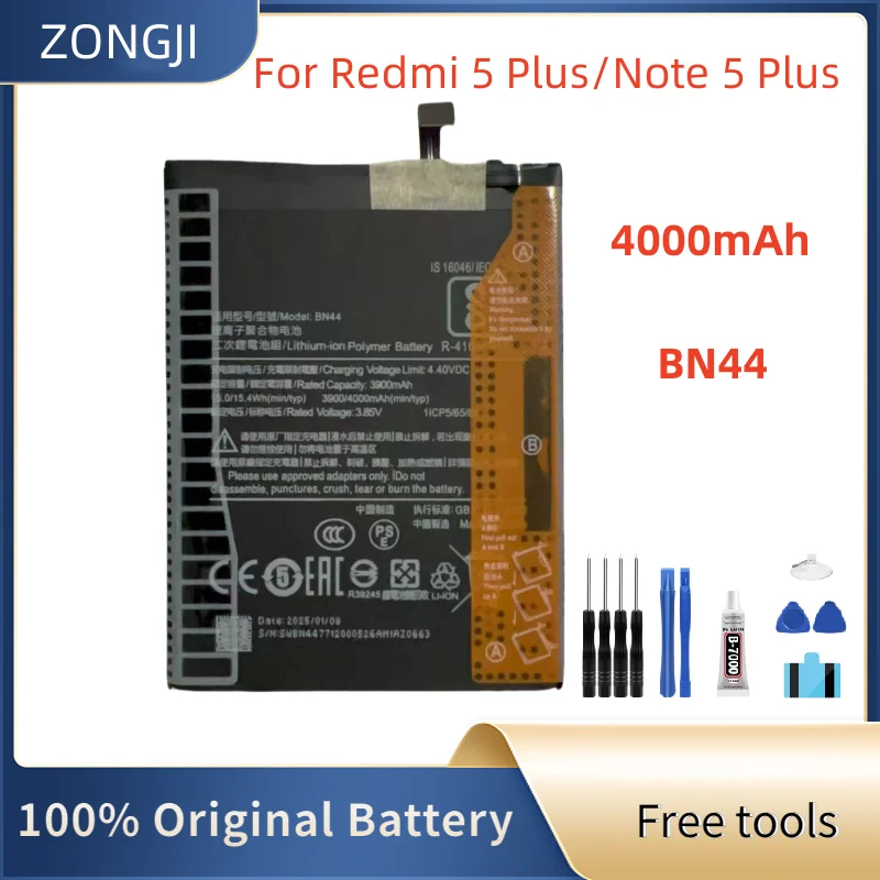 

Новый аккумулятор BN44 4000 мАч для мобильных аккумуляторов Redmi 5 Plus Note 5 Plus + бесплатные инструменты