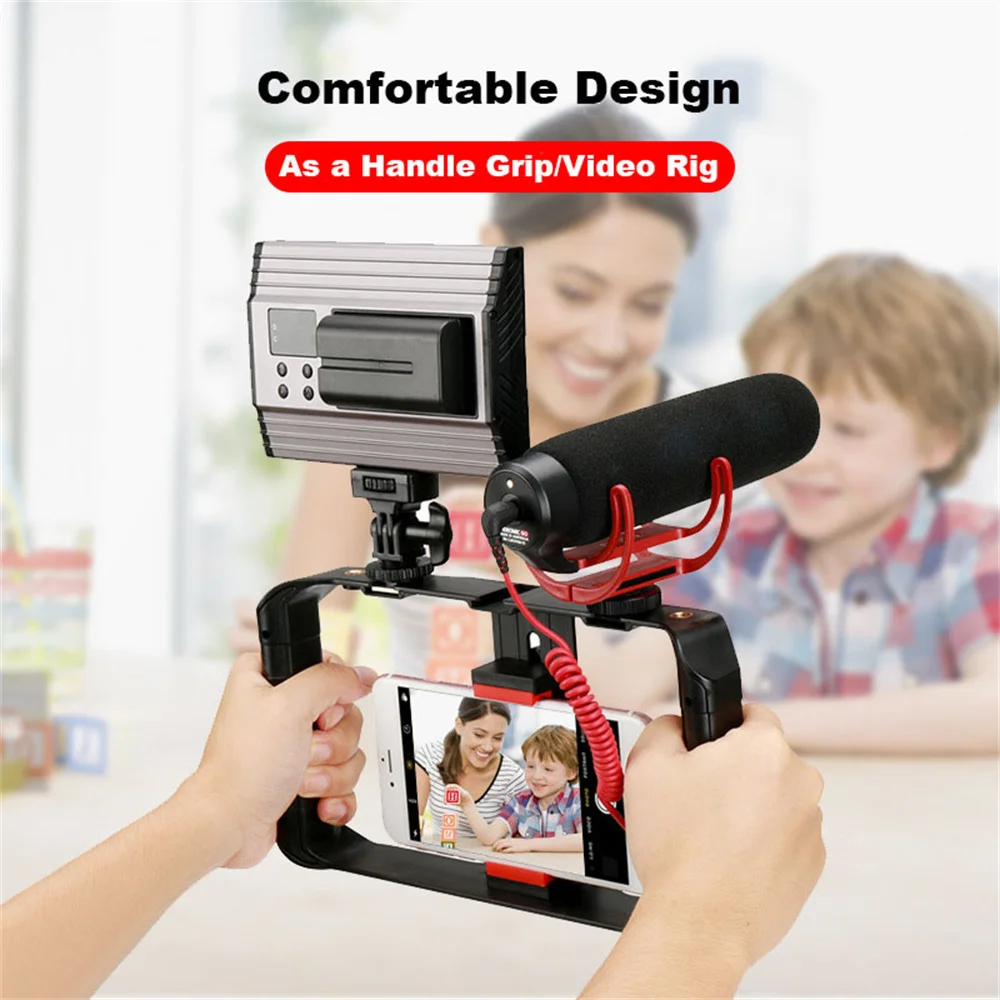 Uurig U Rig Pro Smartphone Video Rig Hand Grip Filmcase Telefoon Video Stabilisator Handheld Statief Mount Voor Iphone Android