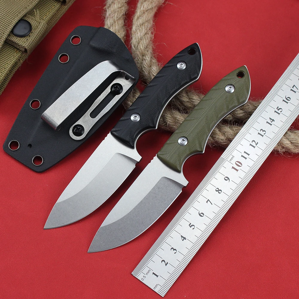 14C28N Steel Fixed Blade Knife G10 Handle Outdoor Camping Hunting Samll Straight Knives for Men EDC Bushcraft Hand Tools