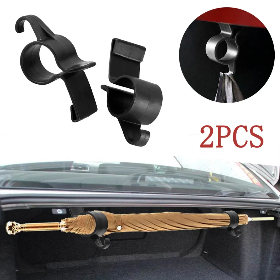 

2pcs Car Trunk Multifunctional Umbrella Hooks Car Universal Storage Hooks Car Rear Trunk Hanger Holder Auto Interior Accessories