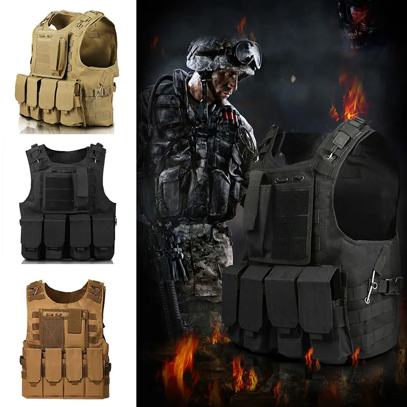 Tactical Hunting Camouflage Vest Combat Security Waistcoat Army CS Game Airsoft Assault Molle Vest Equipment Outdoor Clothing