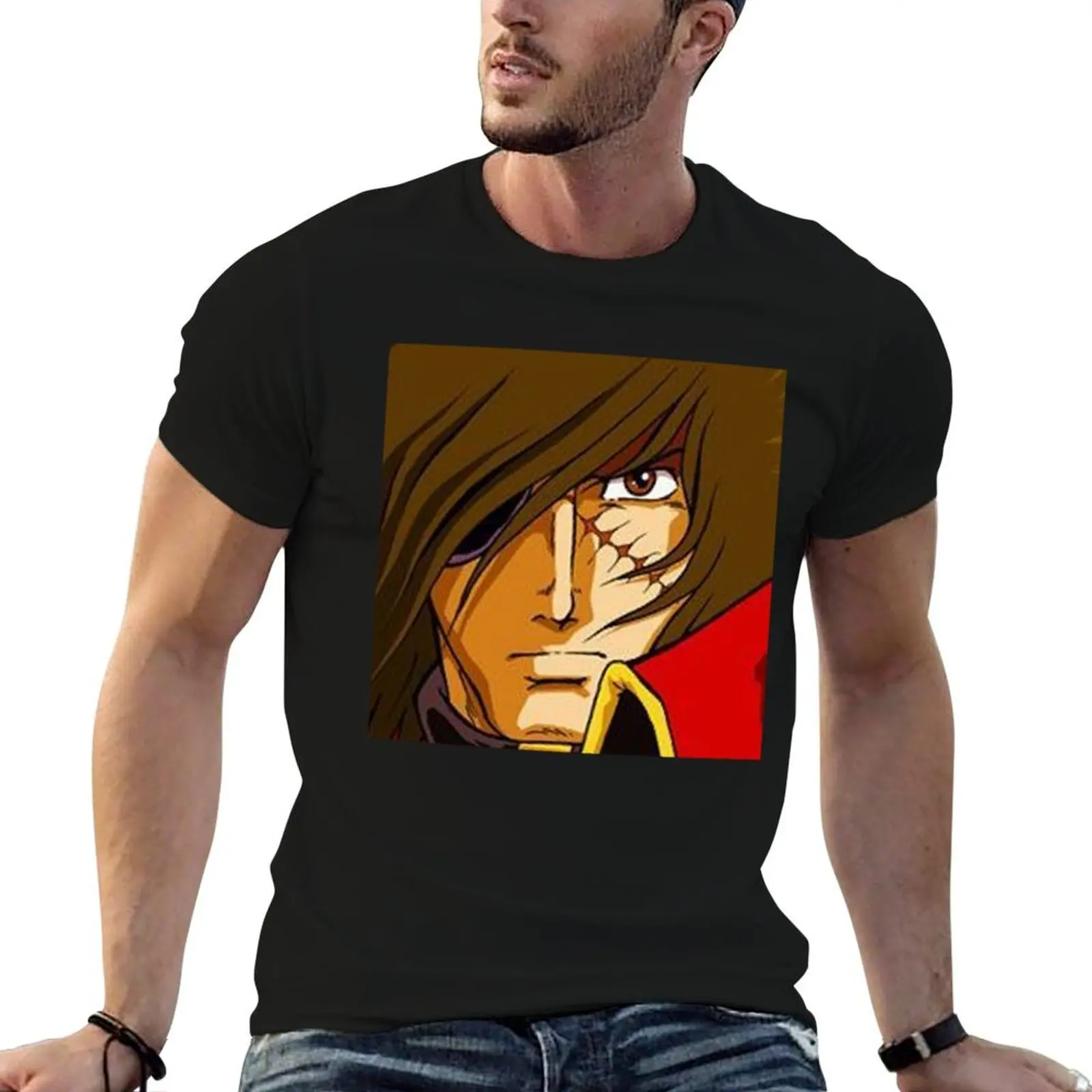 Albator pirate de l_espace visage classique T-Shirt cotton tshirt 100% t shirts for man pack white essential t shirt T-shirt