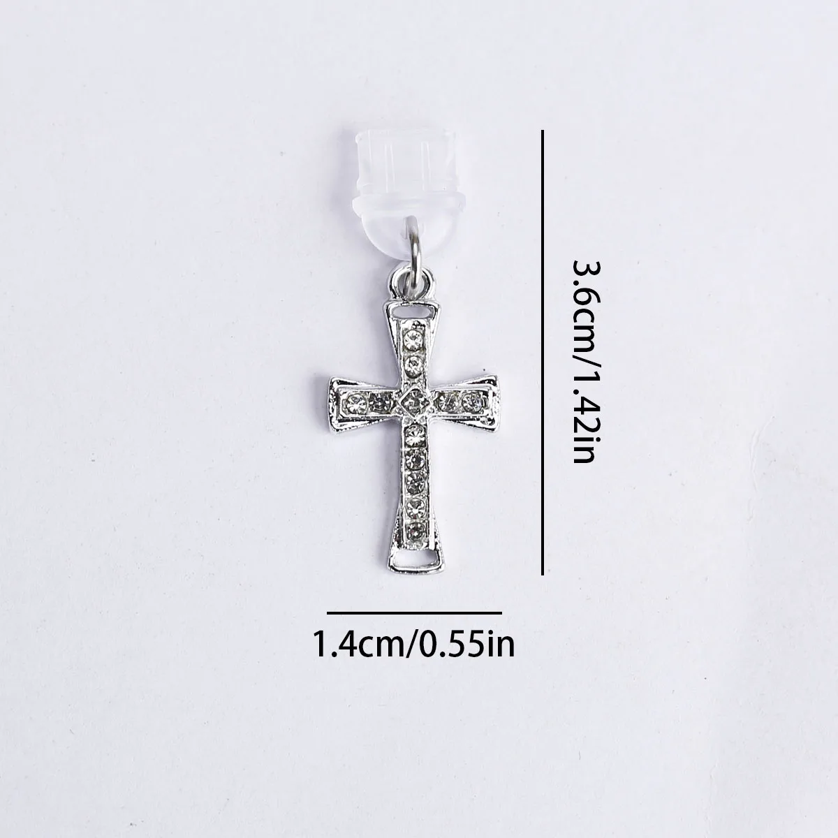 Handy-Staubschutz-Anhänger mit Strass-Herz und Kreuz, Dekorationszubehör für iPhone und Type-C-Anschlüsse, Schön – Detail 6